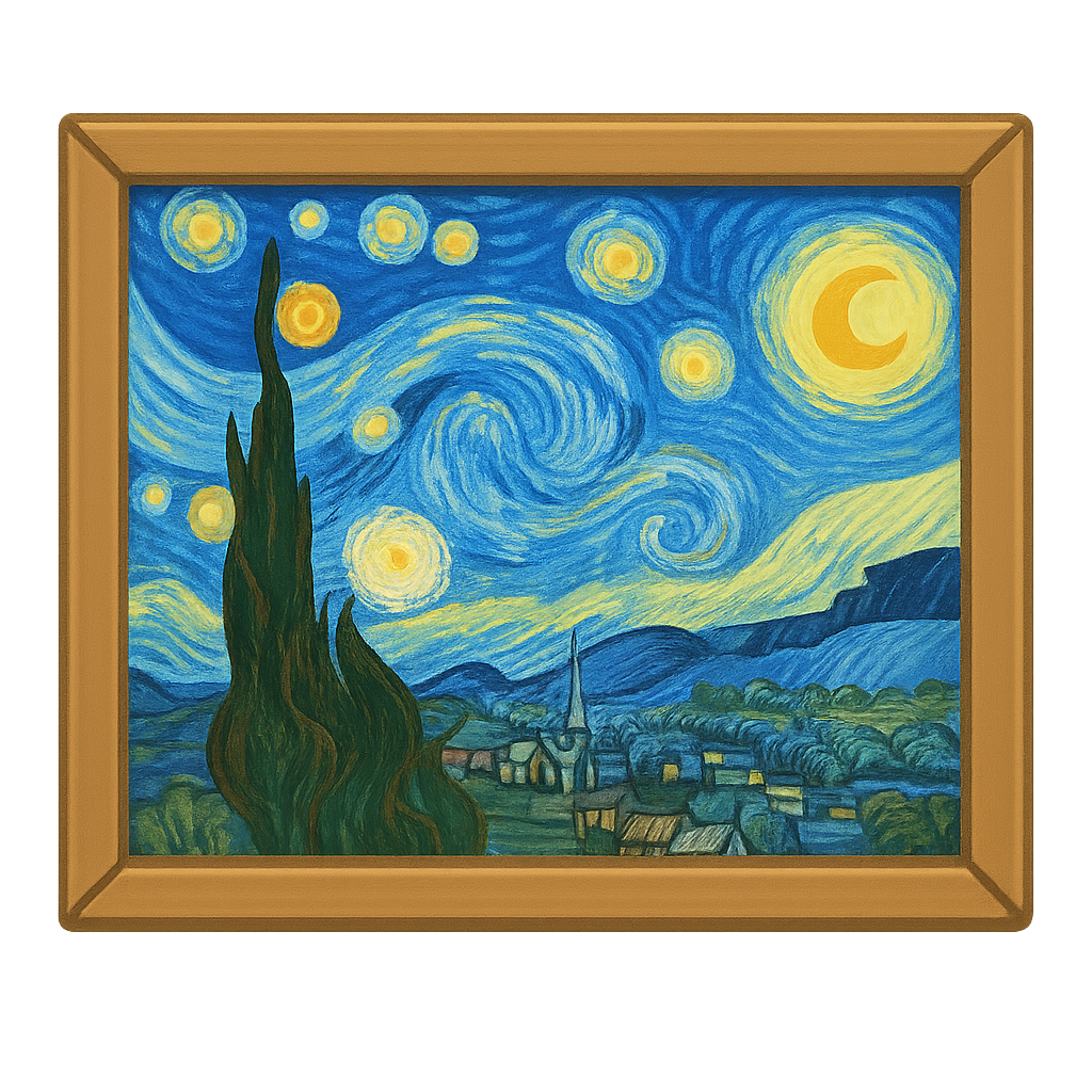 Illustration of The Starry Night by Vincent van Gogh