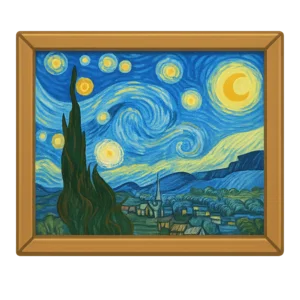 Illustration of The Starry Night by Vincent van Gogh