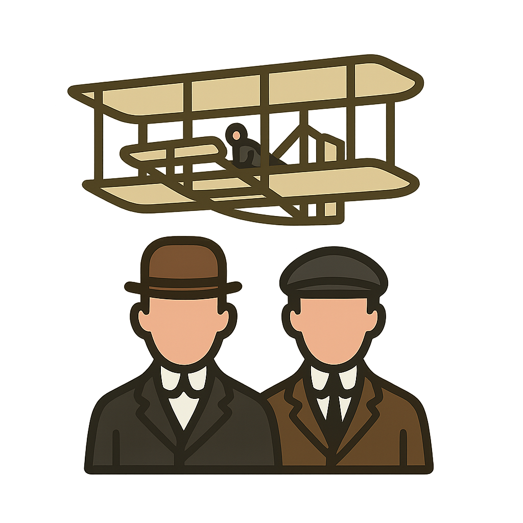 Illustration of The Wright Brothers’ First Flight