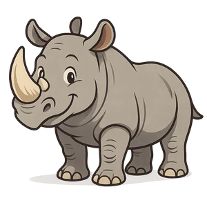Illustration of White Rhinoceros
