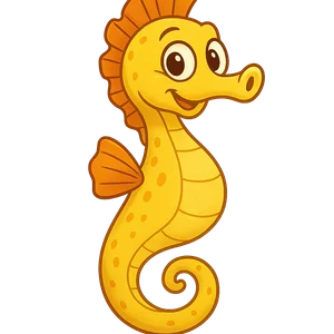 Illustration of Yellow Seahorse