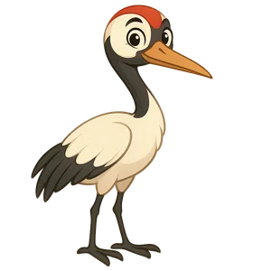 Illustration of Red-crowned Crane