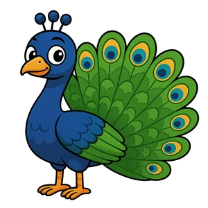 Illustration of Indian Peafowl