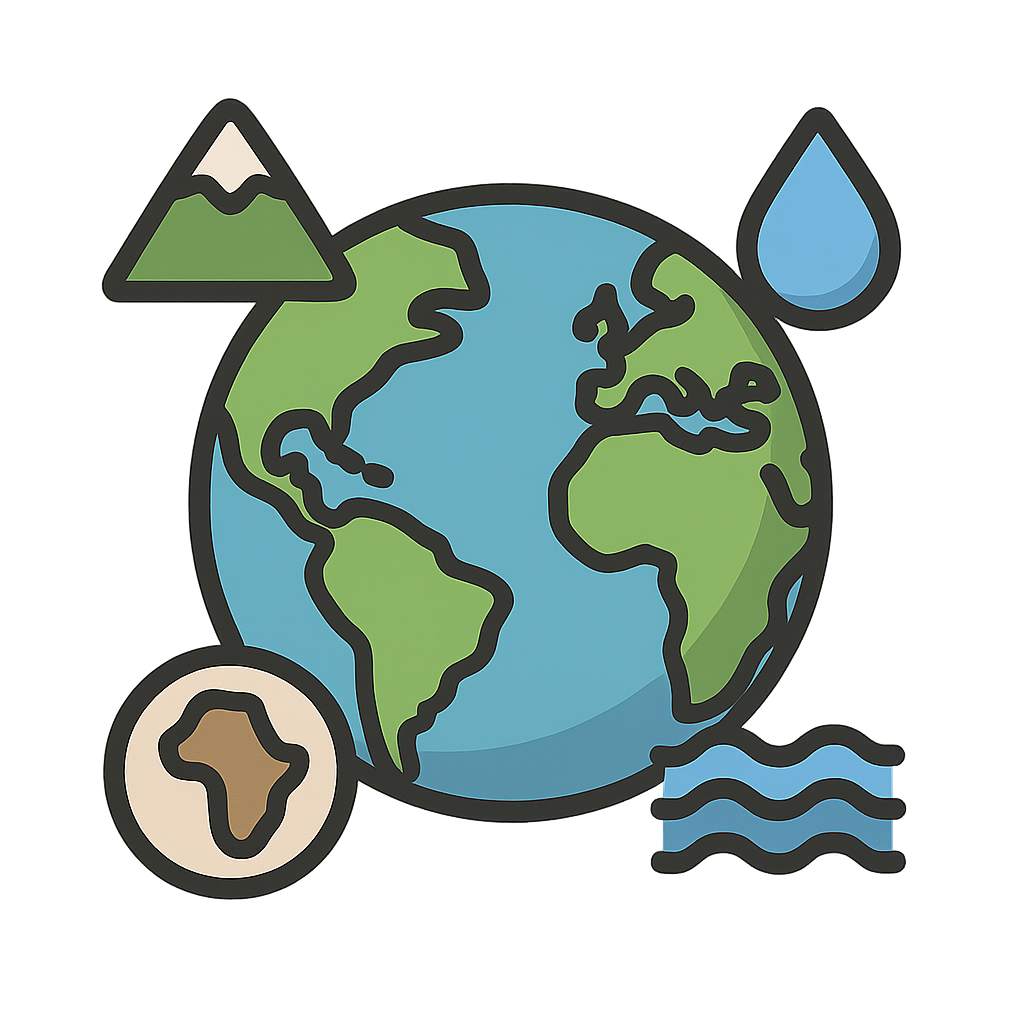 Illustration of Continents and Oceans