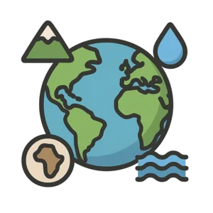 Illustration of Continents and Oceans