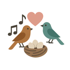 Illustration of Animal Courtship and Nesting