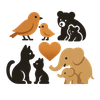 Illustration of Baby Animals and Their Parents