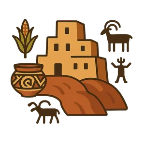 Illustration of Ancestral Puebloans (Anasazi)