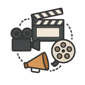 Illustration of How Movies Are Made (Filmmaking)