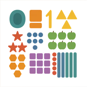 Illustration of Numbers and Numerals 0-10