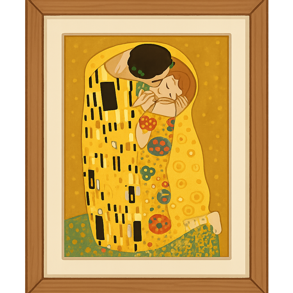 Illustration of The Kiss - Gustav Klimt