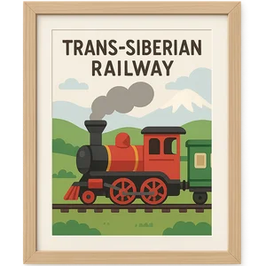 Illustration of Trans-Siberian Railway