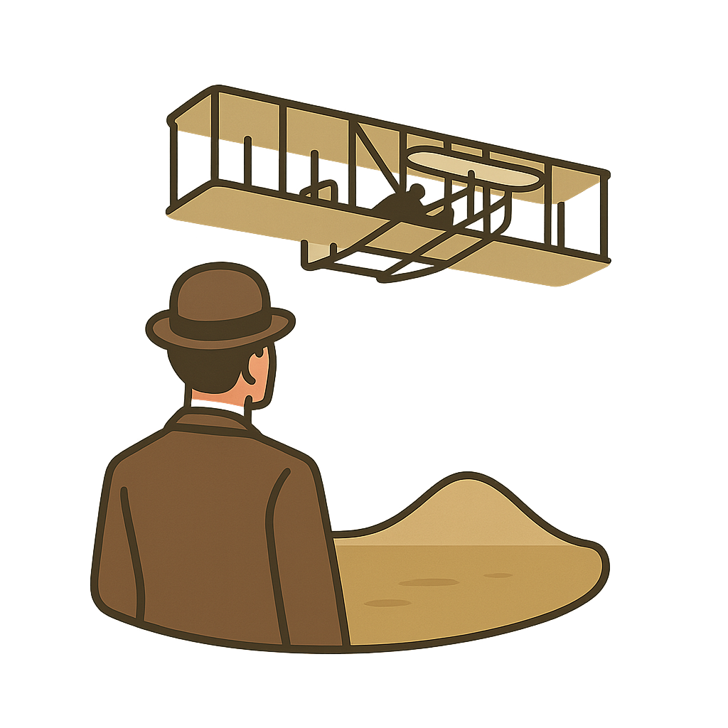 Illustration of Wright Brothers’ First Flight