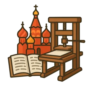 Illustration of Printing Press Revolution