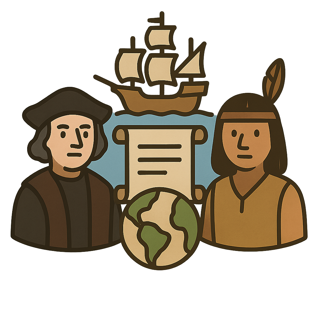 Illustration of Columbus’s first voyage (1492)