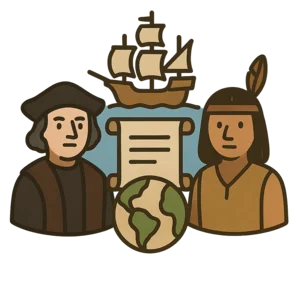 Illustration of Columbus’s first voyage (1492)