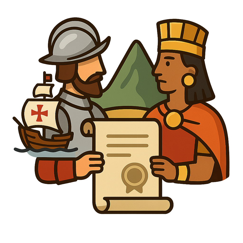 Illustration of Spanish conquest of the Inca Empire (1530s)