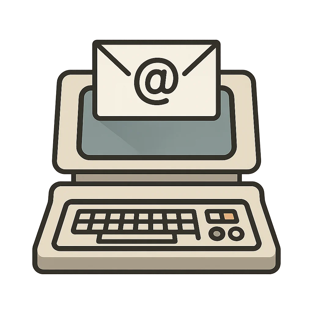 Illustration of First Email Sent (1971)