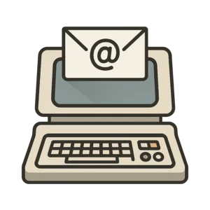 Illustration of First Email Sent (1971)