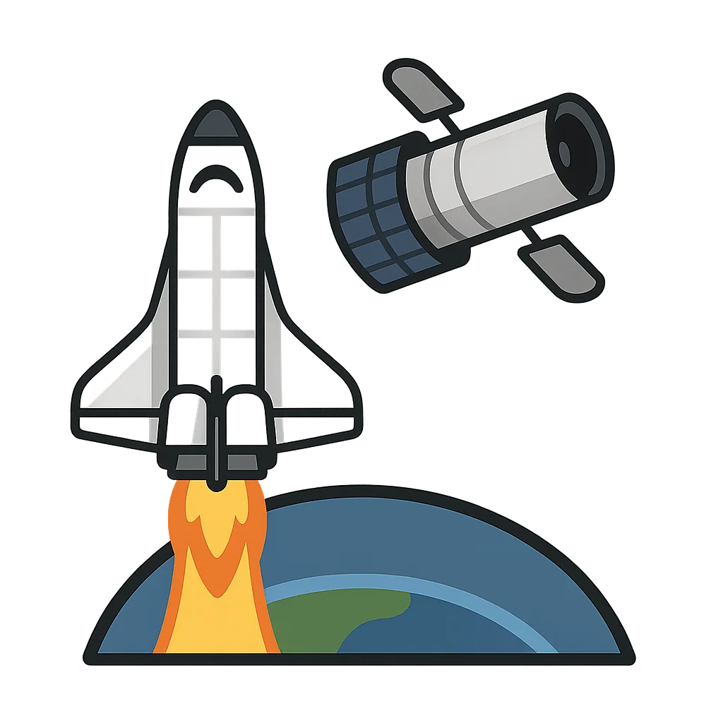 Illustration of Launch of the Hubble Space Telescope (1990)