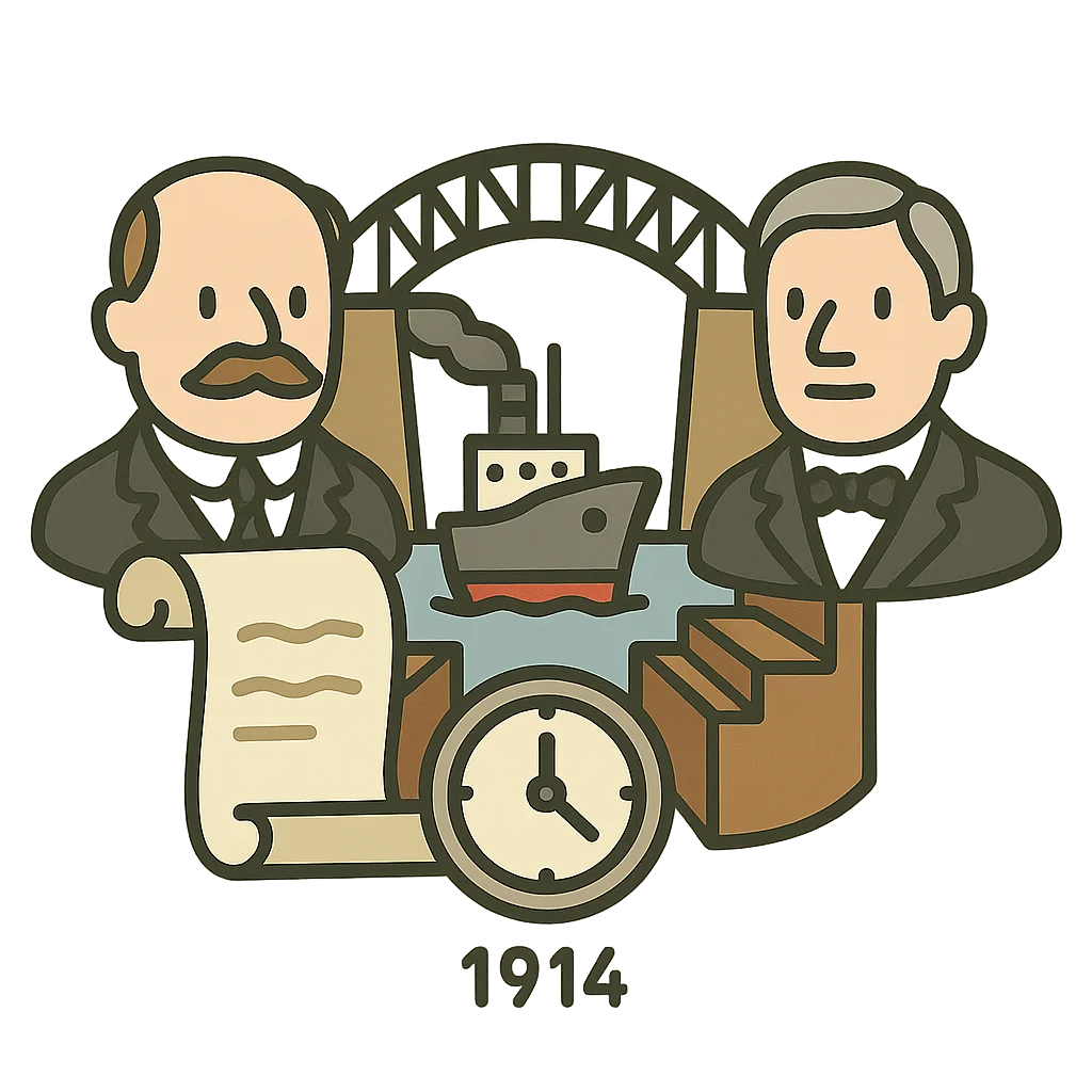 Illustration of Opening of the Panama Canal (1914)