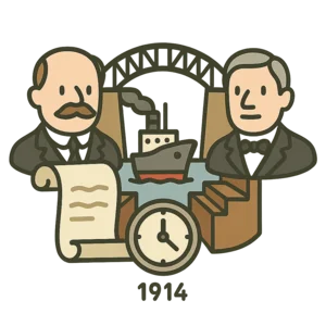 Illustration of Opening of the Panama Canal (1914)