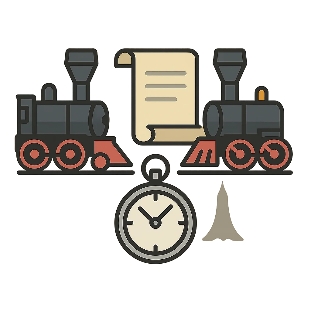 Illustration of The First Transcontinental Railroad Completed (1869)