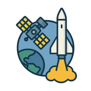 Illustration of The First GPS Satellite Launched (1978)