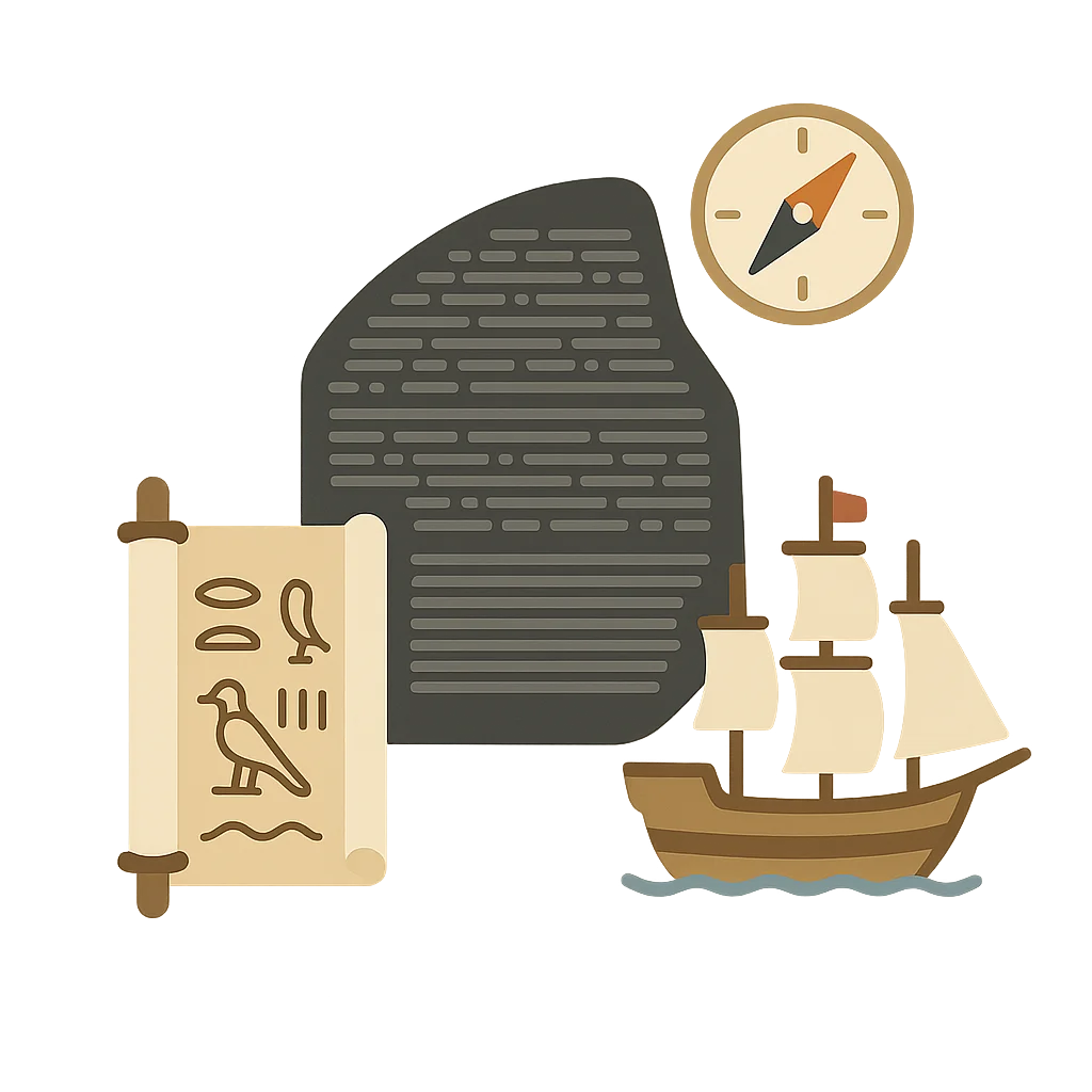 Illustration of Discovery of the Rosetta Stone (1799)