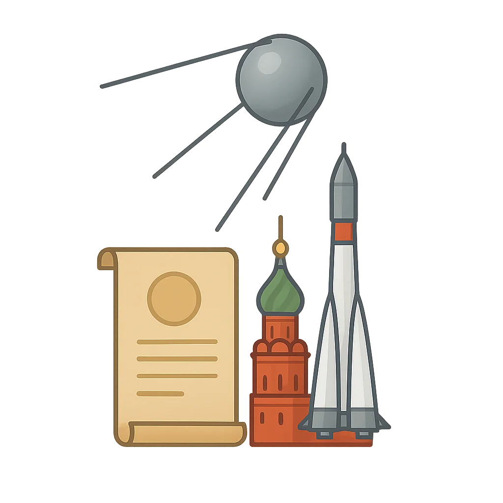 Illustration of Launch of Sputnik 1 (1957)