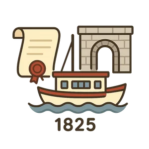 Illustration of Opening of the Erie Canal (1825)