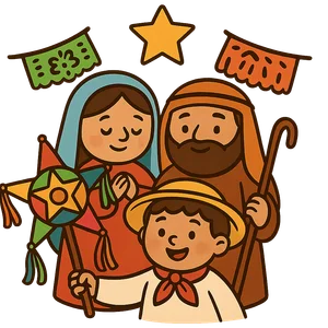 Illustration of Las Posadas - Mexican