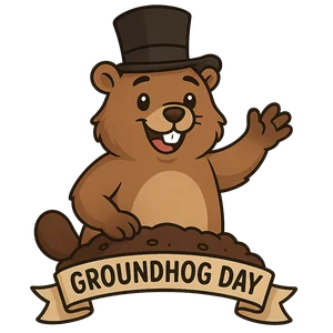 Illustration of Groundhog Day - American