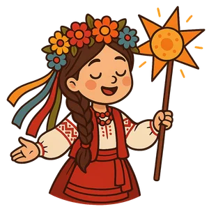 Illustration of Malanka - Ukrainian