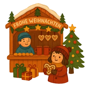 Illustration of Christmas Markets - German
