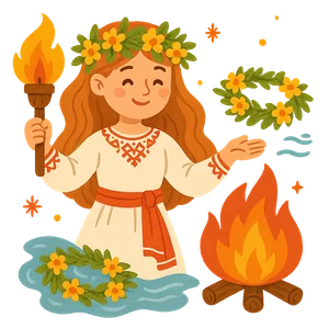 Illustration of Kupala Night - Ukrainian