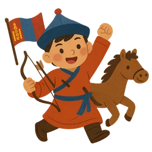 Illustration of Naadam - Mongolian