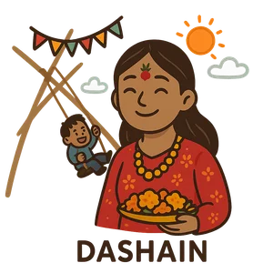 Illustration of Dashain - Nepali