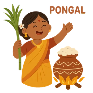 Illustration of Pongal - Indian