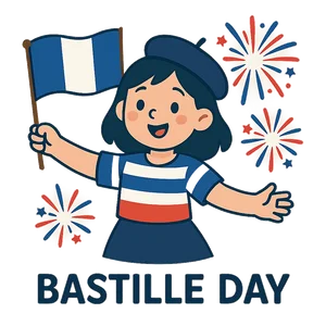 Illustration of Bastille Day - French
