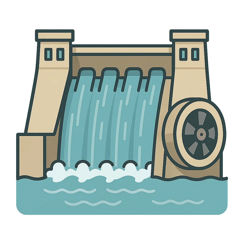 Illustration of Hydroelectric Dam