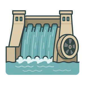 Illustration of Hydroelectric Dam