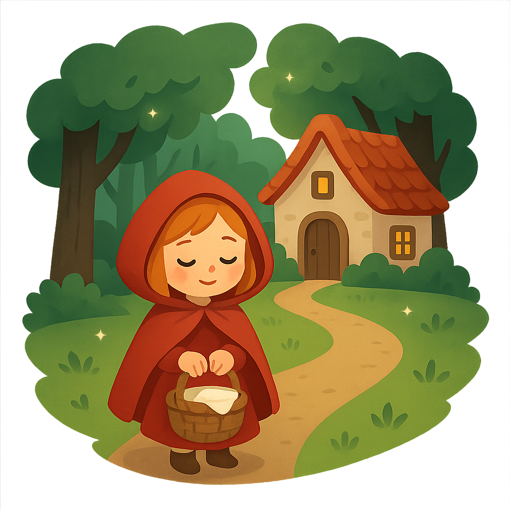 Illustration of Little Red Riding Hood - European