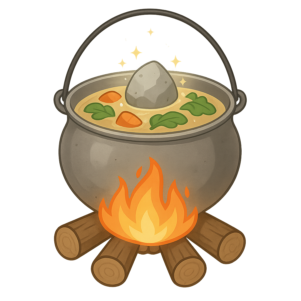 Illustration of Stone Soup - European