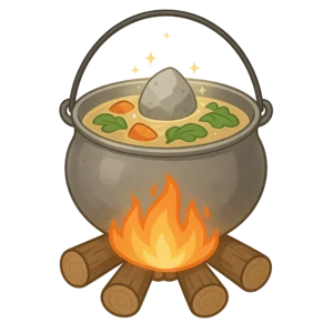 Illustration of Stone Soup - European