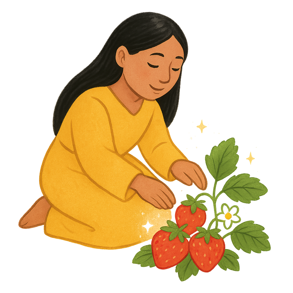 Illustration of The First Strawberries - Cherokee