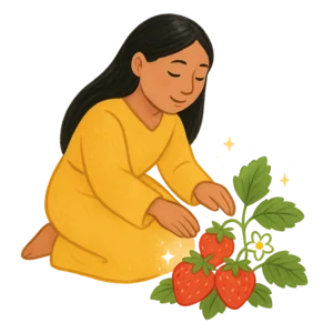 Illustration of The First Strawberries - Cherokee