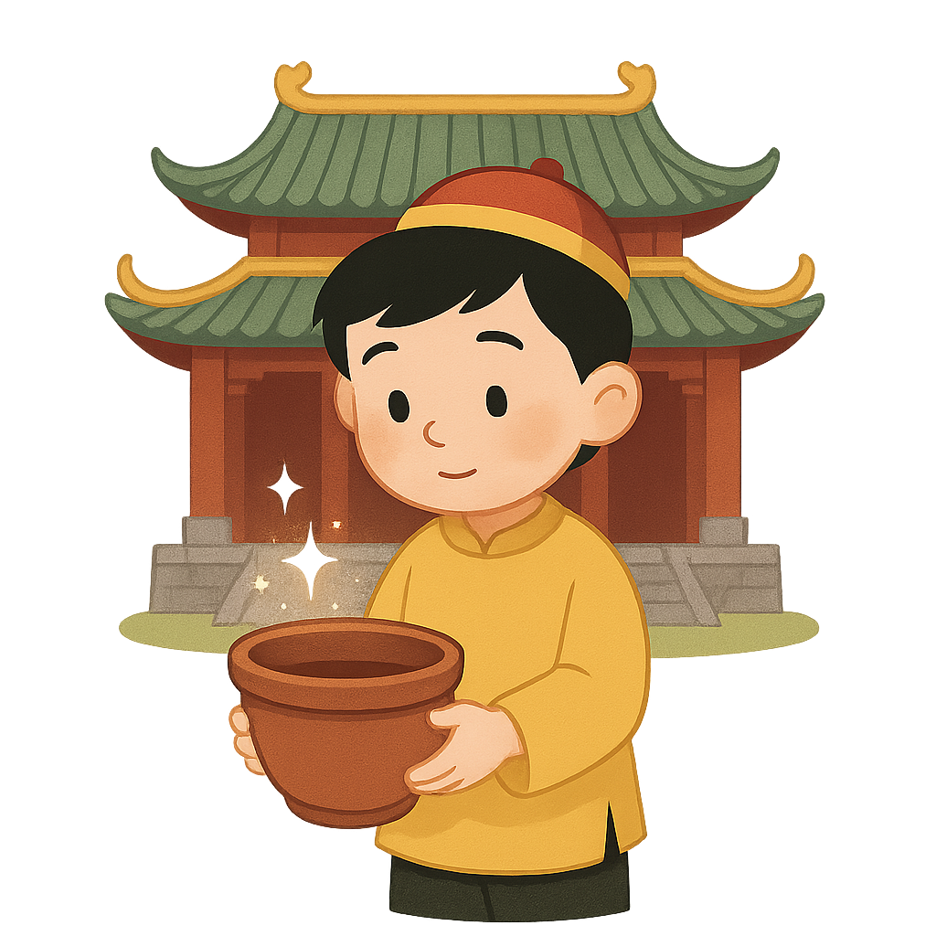 Illustration of The Empty Pot - Chinese