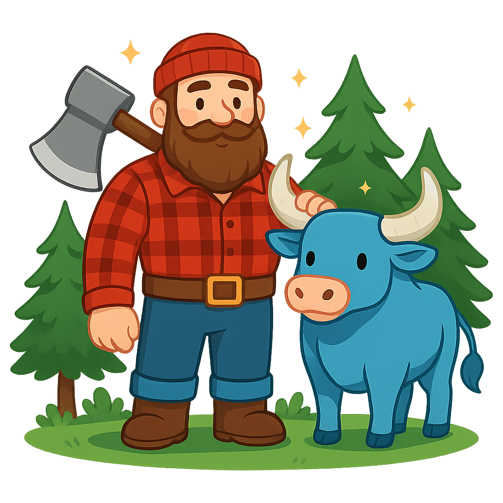 Illustration of Paul Bunyan - American