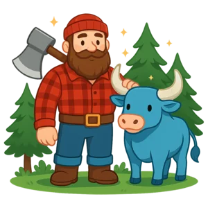 Illustration of Paul Bunyan - American